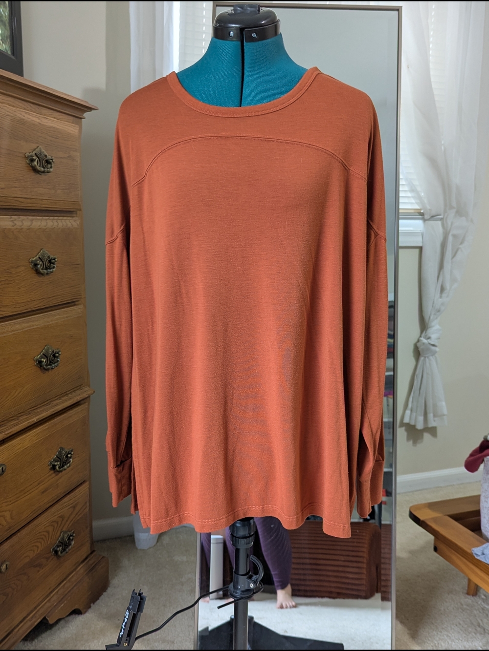 Old Navy Rust Orange Lightweight Long-Sleeve Top